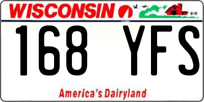 WI license plate 168YFS