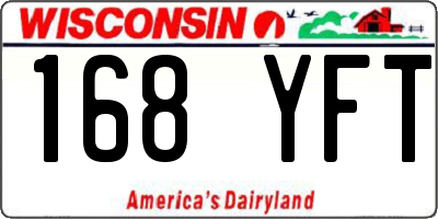 WI license plate 168YFT