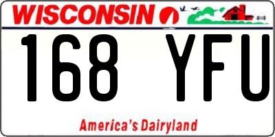 WI license plate 168YFU