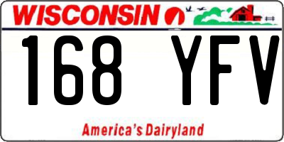WI license plate 168YFV