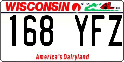 WI license plate 168YFZ