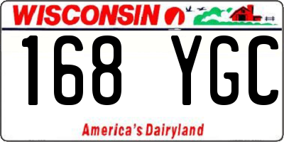 WI license plate 168YGC