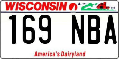 WI license plate 169NBA