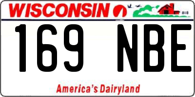 WI license plate 169NBE