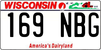 WI license plate 169NBG