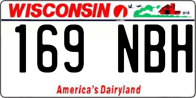 WI license plate 169NBH