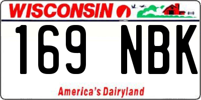WI license plate 169NBK