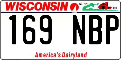 WI license plate 169NBP