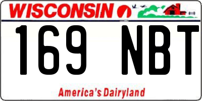 WI license plate 169NBT