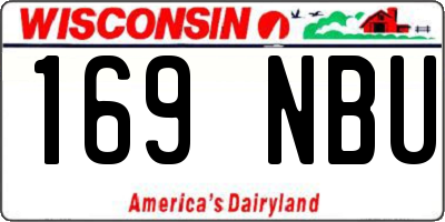 WI license plate 169NBU