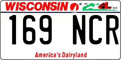 WI license plate 169NCR