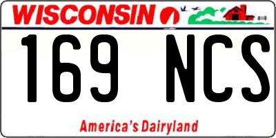 WI license plate 169NCS