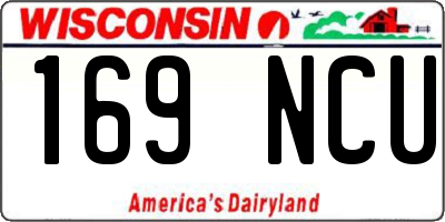 WI license plate 169NCU