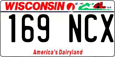 WI license plate 169NCX