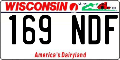 WI license plate 169NDF