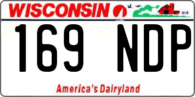 WI license plate 169NDP