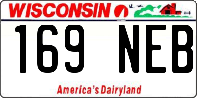 WI license plate 169NEB