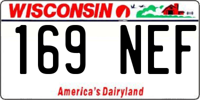 WI license plate 169NEF
