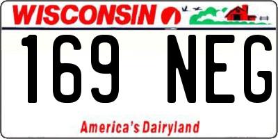 WI license plate 169NEG