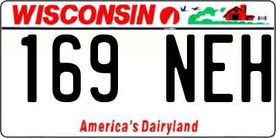 WI license plate 169NEH