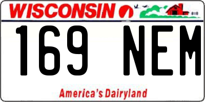 WI license plate 169NEM