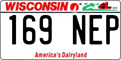 WI license plate 169NEP