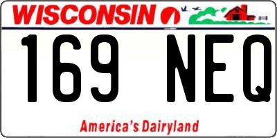 WI license plate 169NEQ