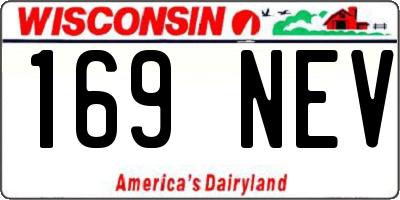 WI license plate 169NEV