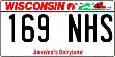 WI license plate 169NHS