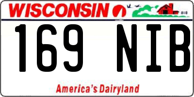 WI license plate 169NIB