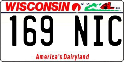 WI license plate 169NIC