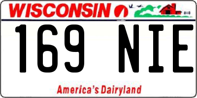 WI license plate 169NIE