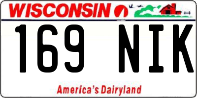 WI license plate 169NIK