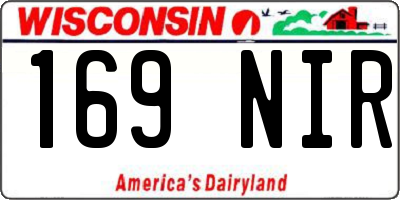 WI license plate 169NIR