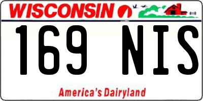 WI license plate 169NIS
