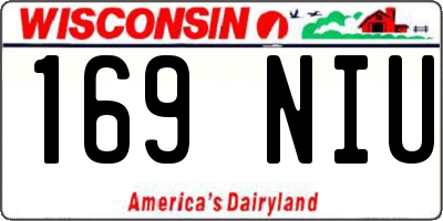 WI license plate 169NIU