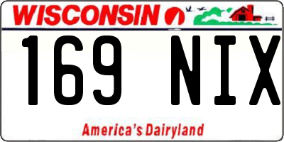 WI license plate 169NIX