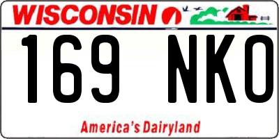 WI license plate 169NKO
