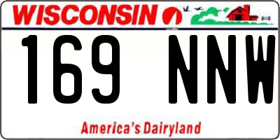 WI license plate 169NNW