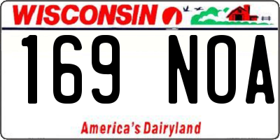 WI license plate 169NOA