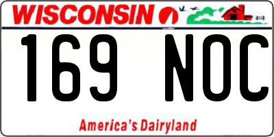 WI license plate 169NOC
