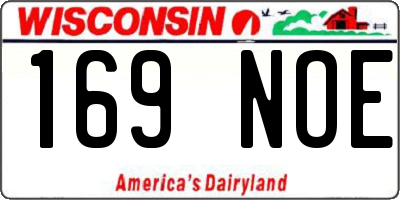 WI license plate 169NOE