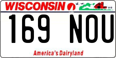 WI license plate 169NOU