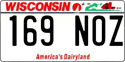 WI license plate 169NOZ