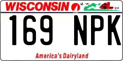 WI license plate 169NPK