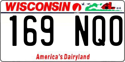 WI license plate 169NQO