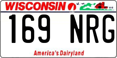 WI license plate 169NRG