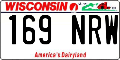 WI license plate 169NRW