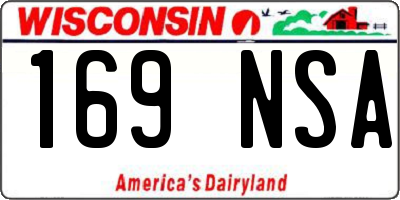 WI license plate 169NSA