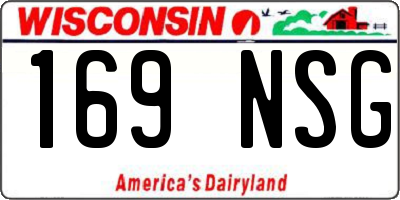 WI license plate 169NSG